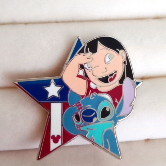 Disney Jewelry - DISNEY HIDDEN MICKEY LILO AND STITCH SALUTING PIN